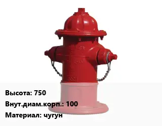 Пожарный гидрант 750 d=100 чугун